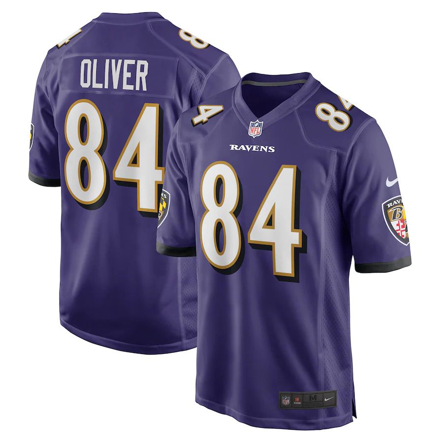 Men Baltimore Ravens #84 Josh Oliver Nike Purple Game NFL Jersey->atlanta falcons->NFL Jersey